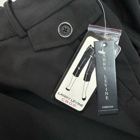 NEW Larry Levine Black Cropped Capri Pants Casual Lightweight Stretch Size 10 - Picture 6 of 7